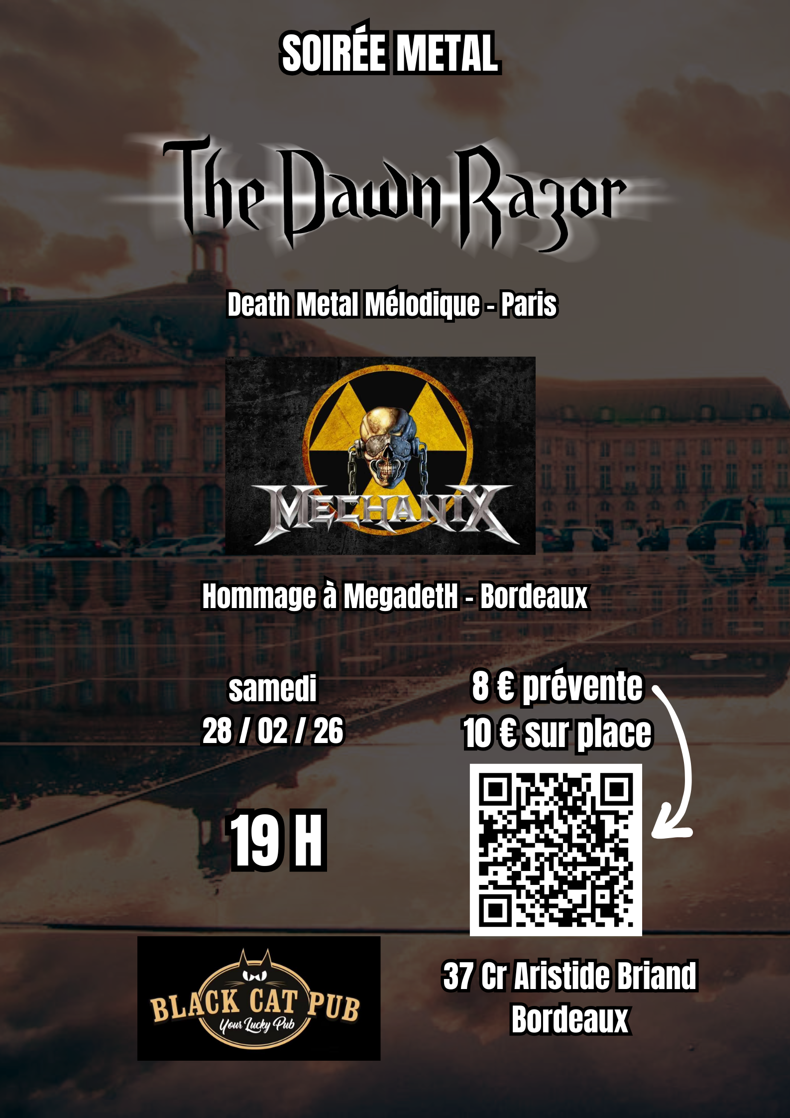 affiche black cat concert the dawn razor bordeaux